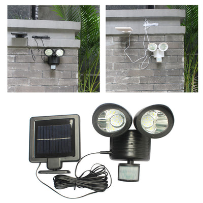 New solar lamp household solar human body induction double head light 22LED solar street lamp