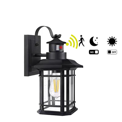 LED Single Head Motion Sensor Glass Outdoor Waterproof Wall Light
