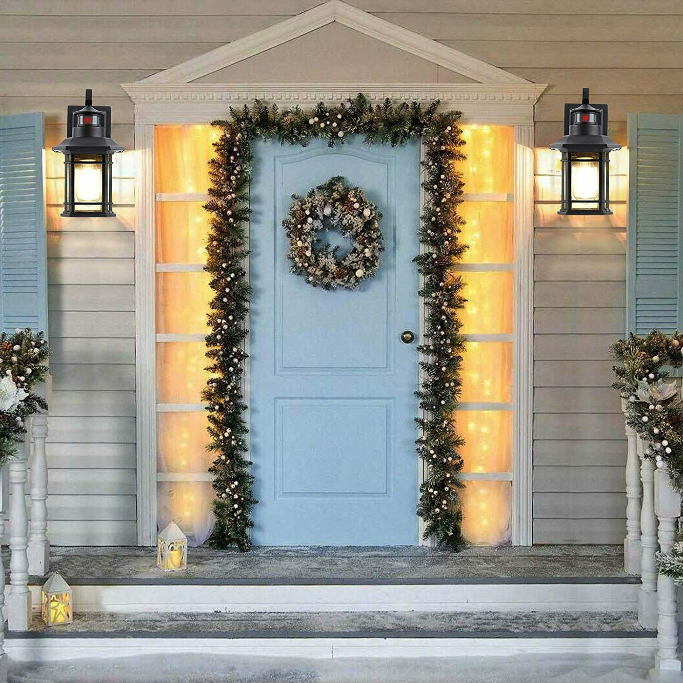 LED Single Head Motion Sensor Glass Outdoor Waterproof Wall Light