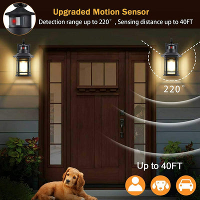 LED Single Head Motion Sensor Glass Outdoor Waterproof Wall Light
